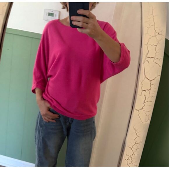 New York & Company Fuchsia Batwing Dolman Sleeve Pullover Knit Top Size M - Picture 7 of 7
